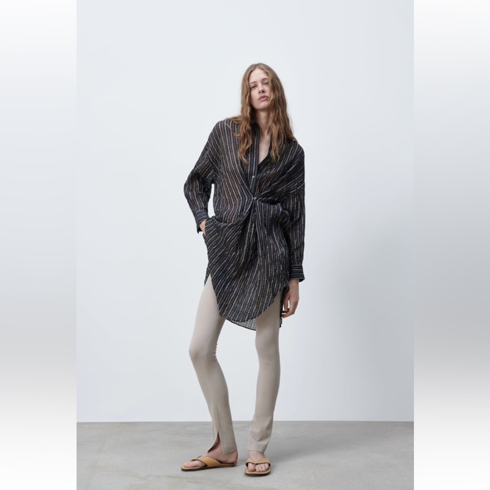 Crushed and striped Zara tunic top